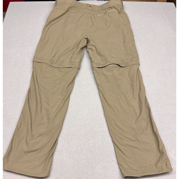 Simms Fishing Pants Mens XXL Tan Beige Convertible Nylon Straight Outdoor Casual - Picture 2 of 11